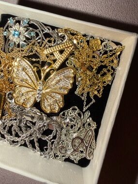 Mystery Silver and Gold Necklace and Pendants Box